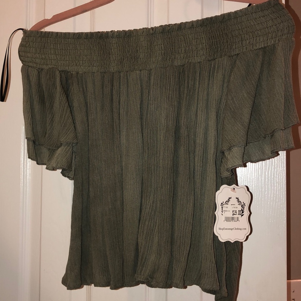 Green Off the shoulder top